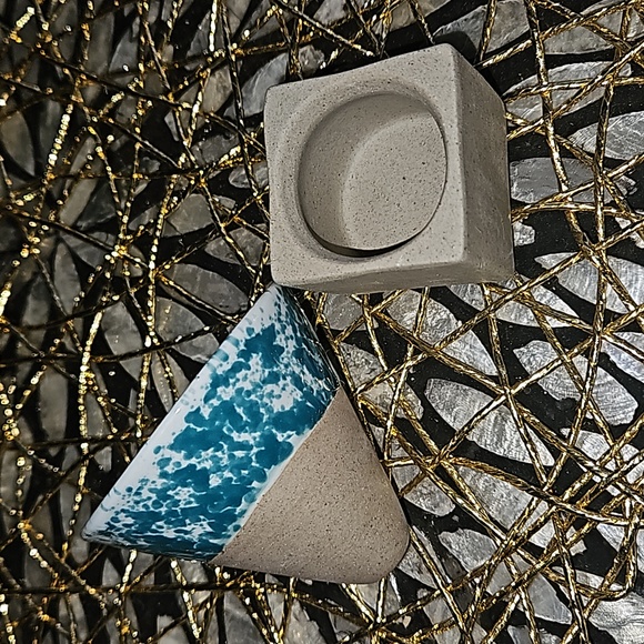 Ceramic Asian Tea | Coffee Cup & Stand | Green Speckled - Picture 5 of 6